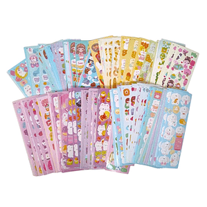 10 hojas de stickers kawaii pequeños 12x4cm AL AZAR!