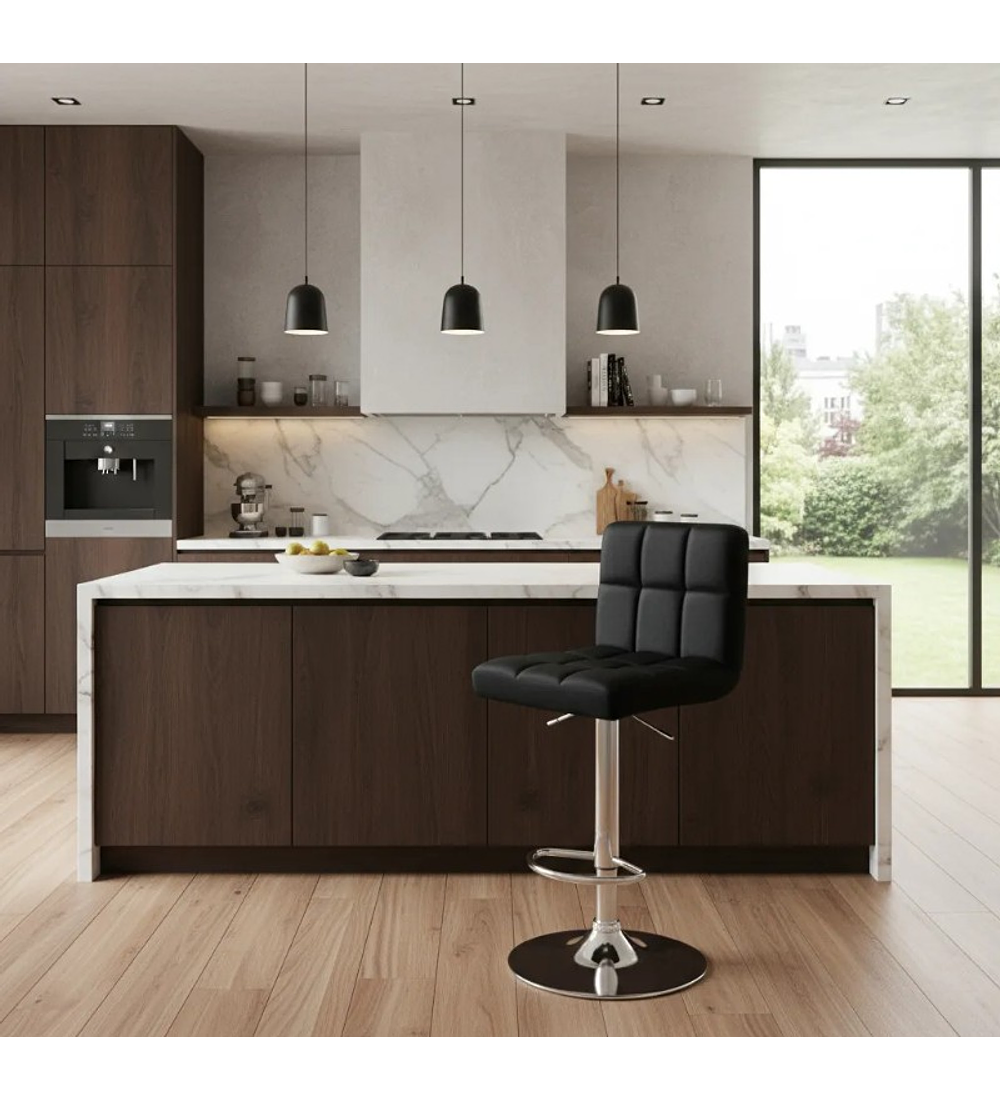 TABURETE PISO CUADRICULADO CON APOYA PIES