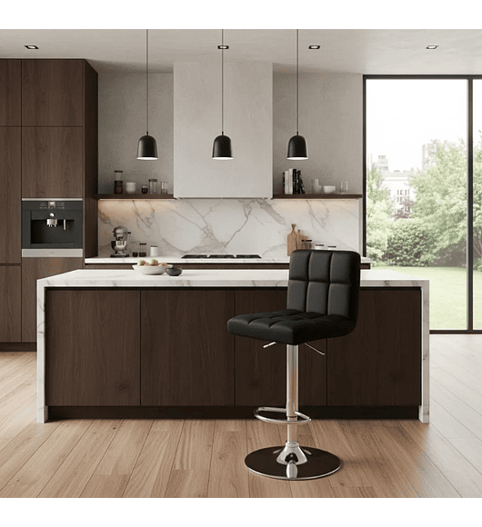 TABURETE PISO CUADRICULADO CON APOYA PIES