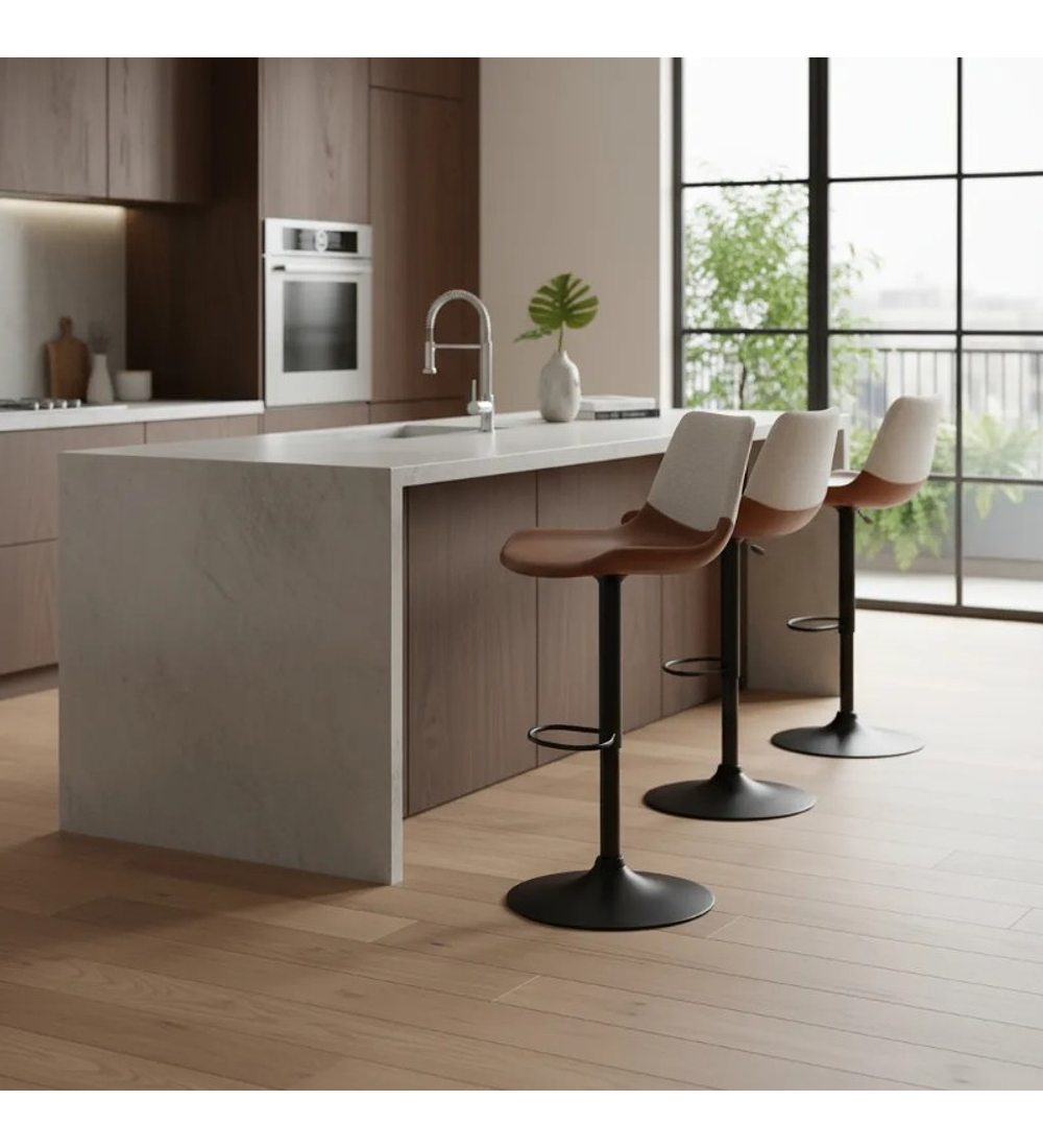 TABURETE PISO MODERNO CON BASE NEGRA