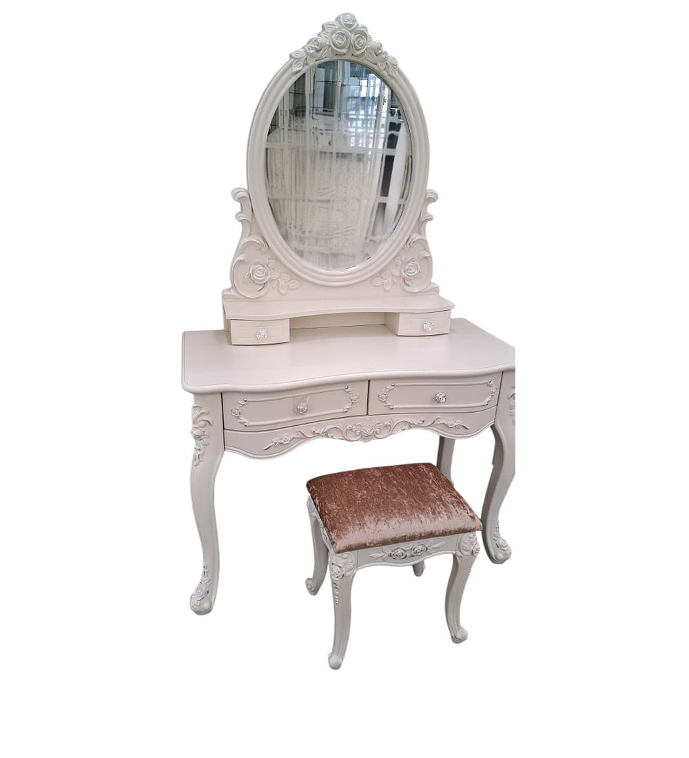 TOCADOR GLAMOUR BLANCO CON ASIENTO 