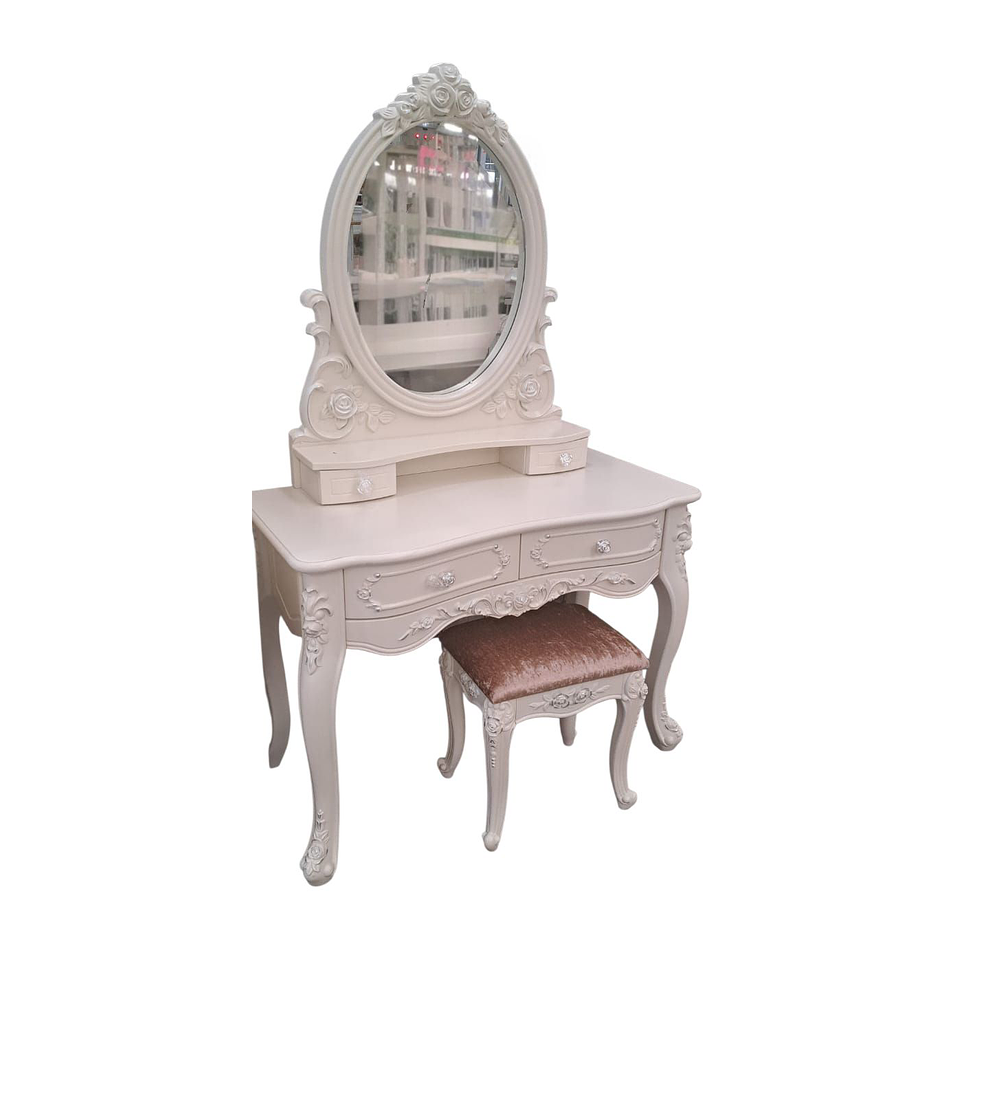 TOCADOR GLAMOUR BLANCO CON ASIENTO 