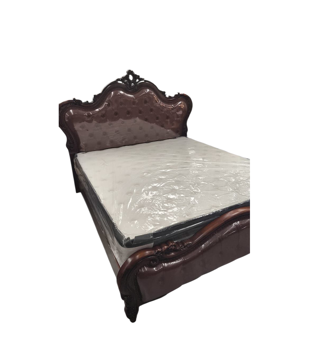 CAMA DE MADERA TAPIZADA STIRIL
