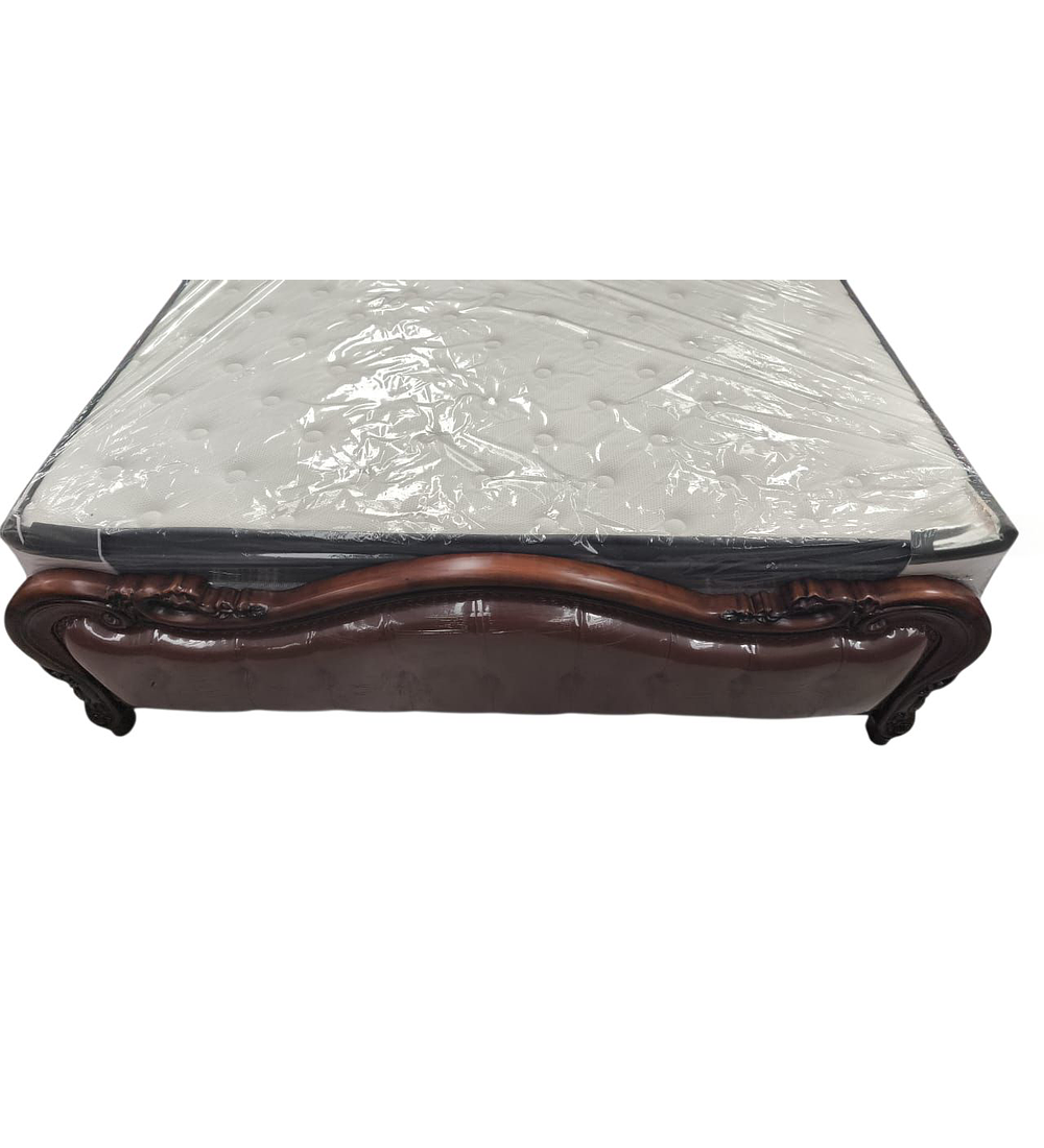 CAMA DE MADERA TAPIZADA STIRIL