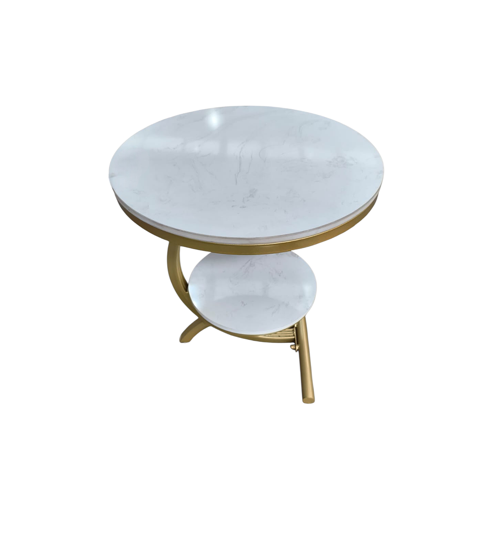 MESA LATERAL CUBIERTA PIEDRA SINTERIZADA EFECTO MARMOL SLIK