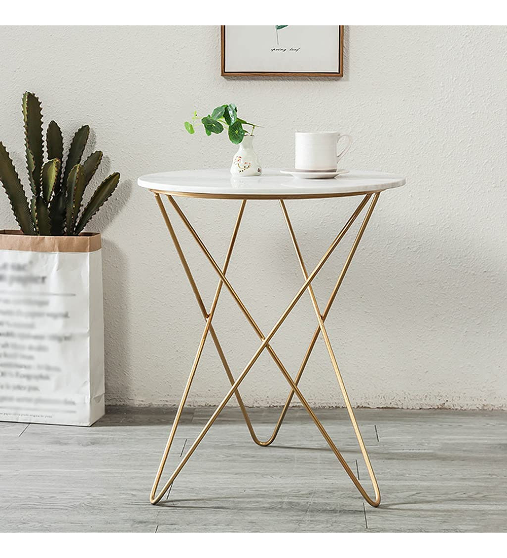 MESA LATERAL CUBIERTA PIEDRA SINTERIZADA EFECTO MARMOL 