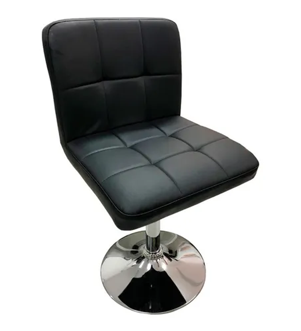 TABURETE CUADRICULADO FELPA BASE PLATEADA