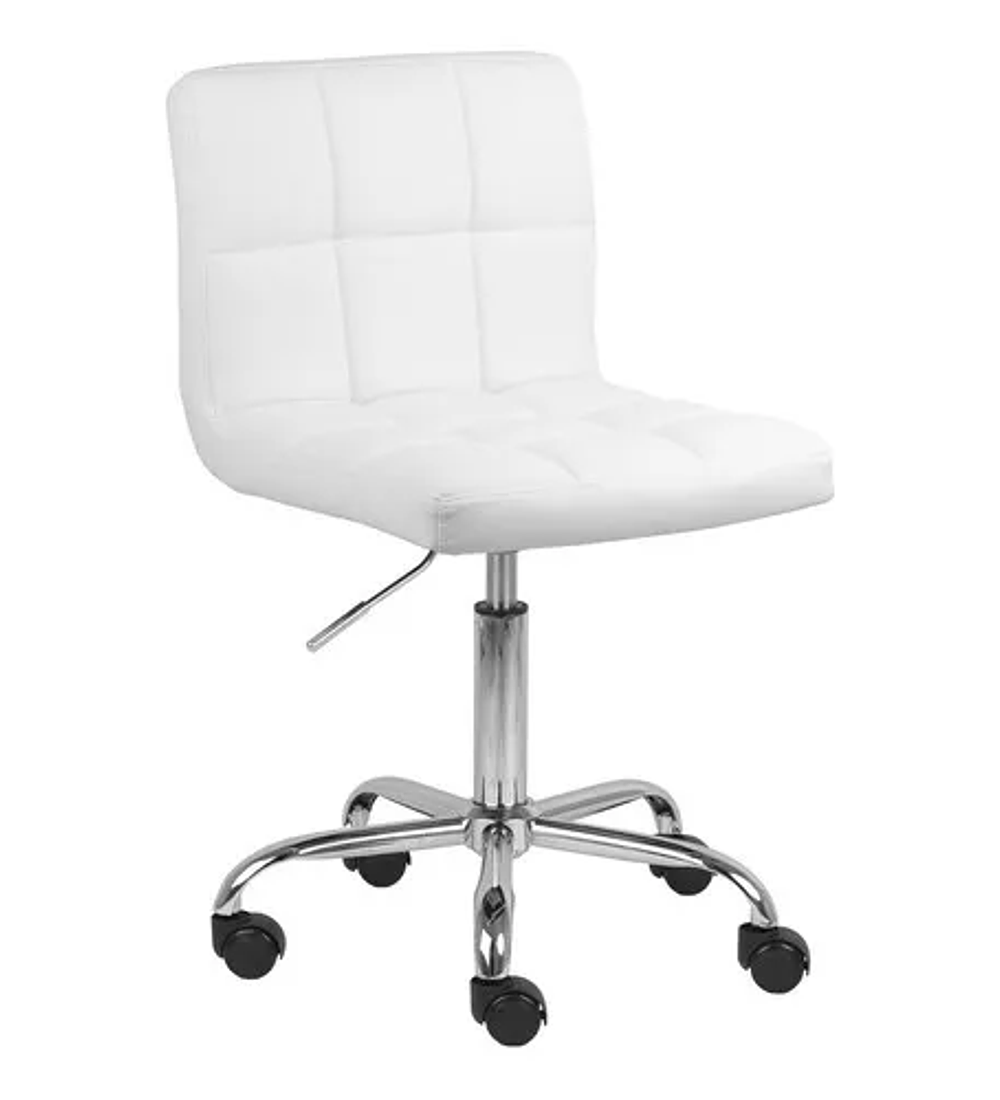 TABURETE CUADRICULADO FELPA BASE PLATEADA