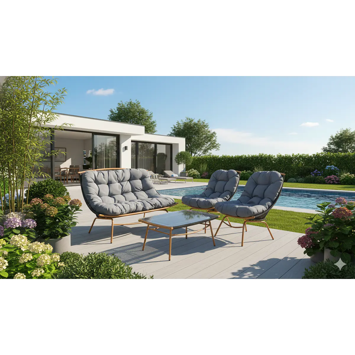 JUEGO DE LIVING Y TERRAZA SMILE