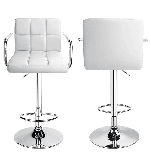 TABURETE PISO CON APOYA BRAZO - PACK DE 2 BLANCO