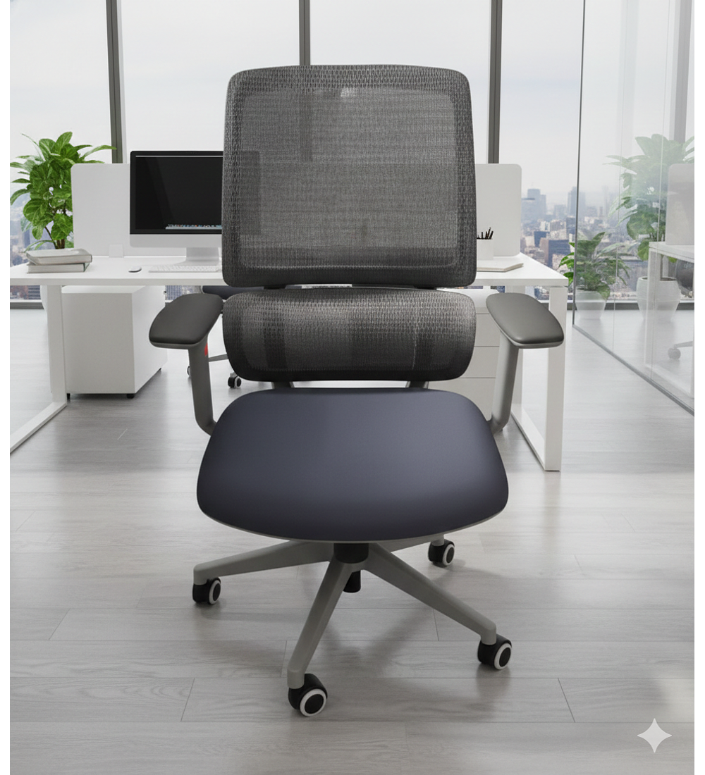 SILLA DE ESCRITORIO MALLA GRIS