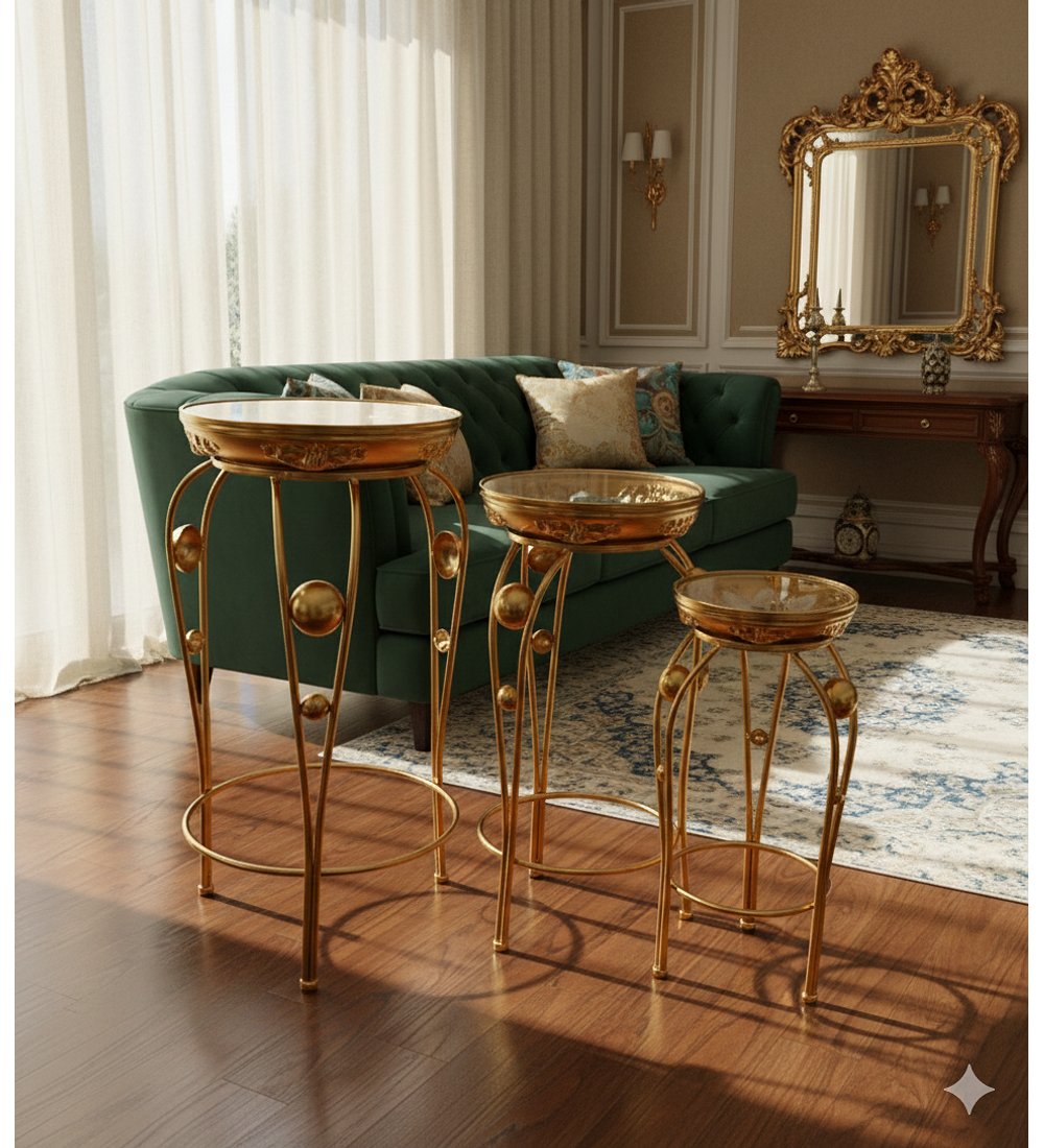 MESA LATERALES DORADAS GOLD