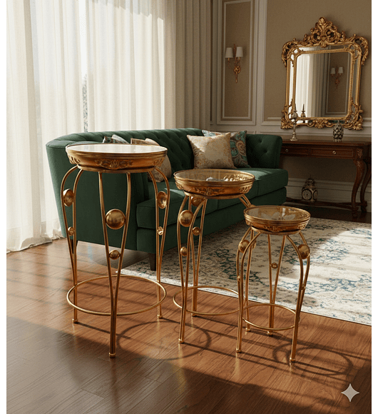 MESA LATERALES DORADAS GOLD