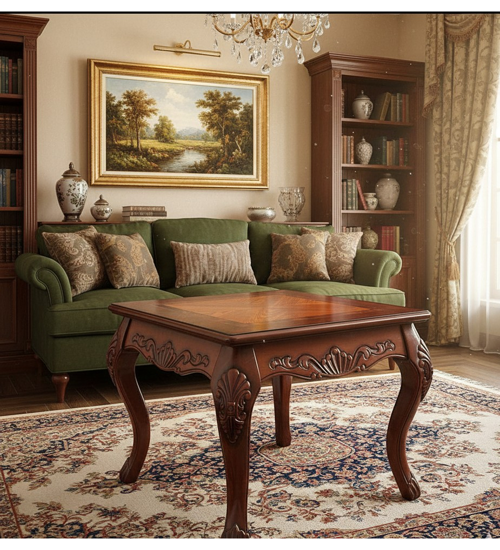 MESA DE CENTRO COLOR CAOBA