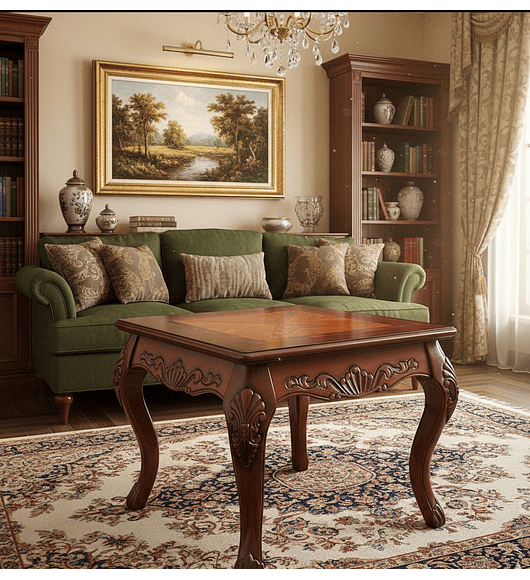 MESA DE CENTRO COLOR CAOBA