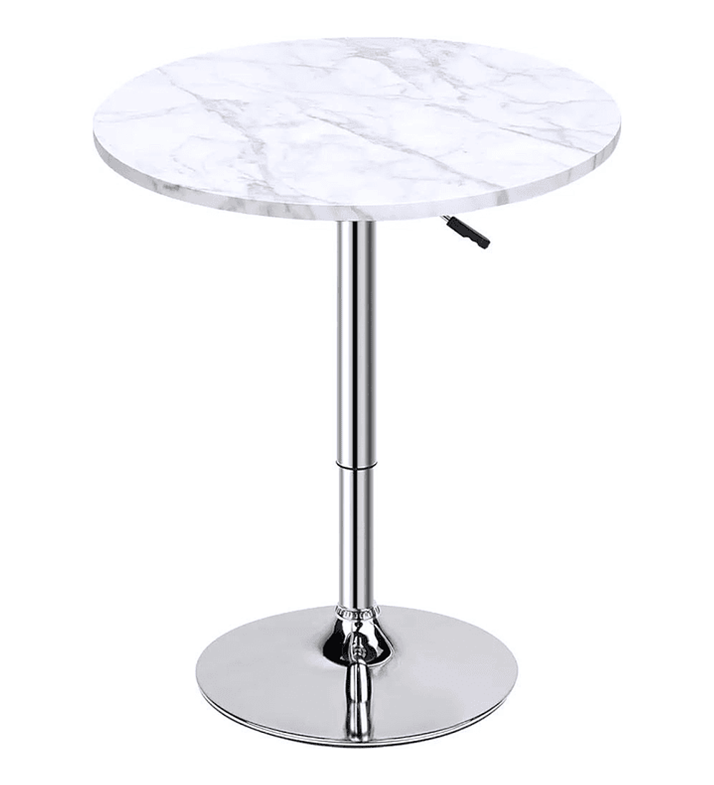MESA DE ALTURA CON EFECTO MARMOL BLANCO 