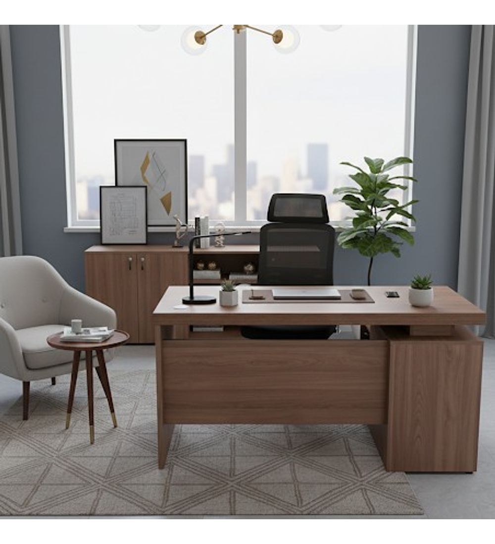 ESCRITORIO CON GAVETAS CAFE