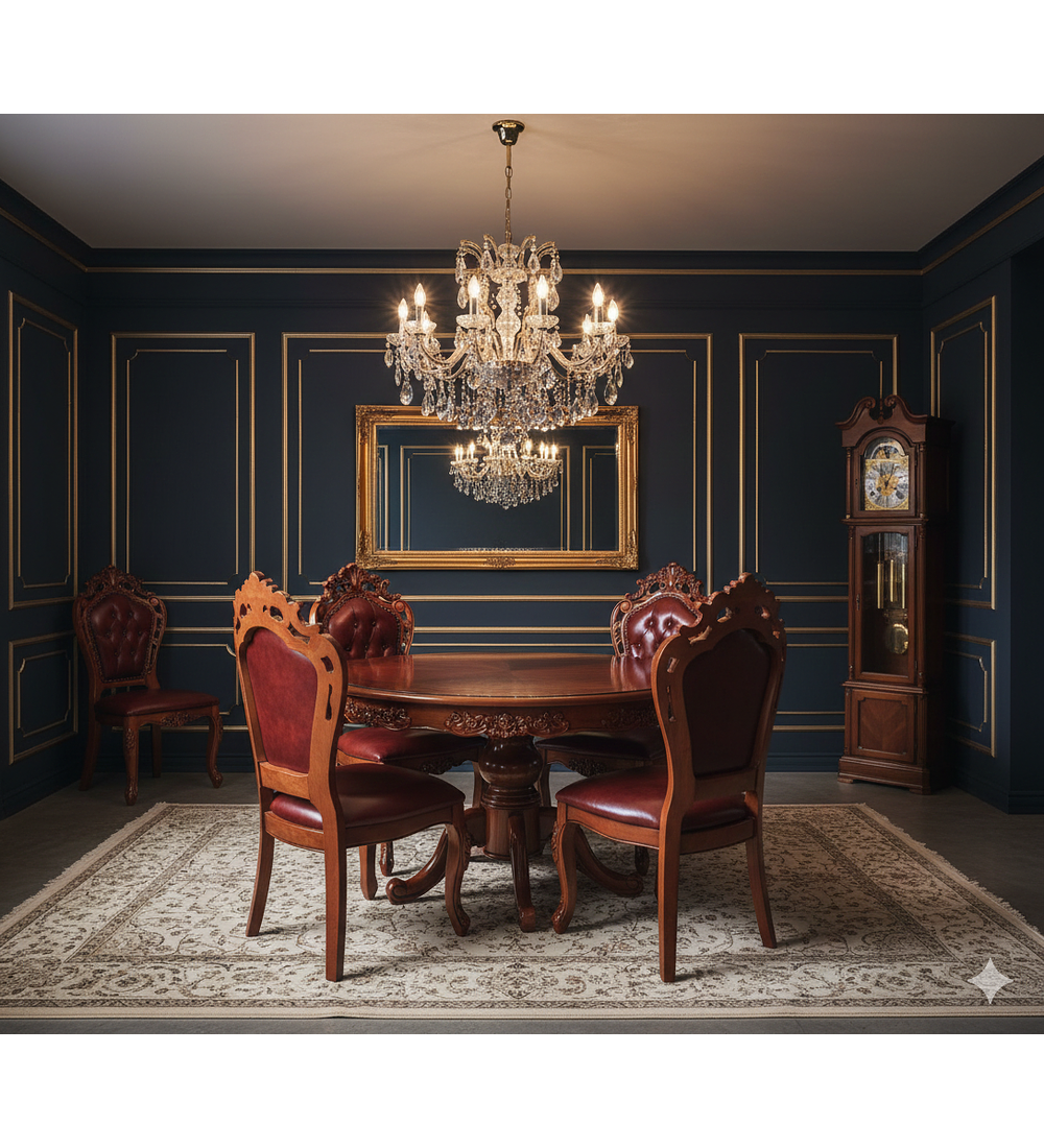 COMEDOR CIRCULAR ROBLE AMERICANO 4 SILLAS WASHINGTON