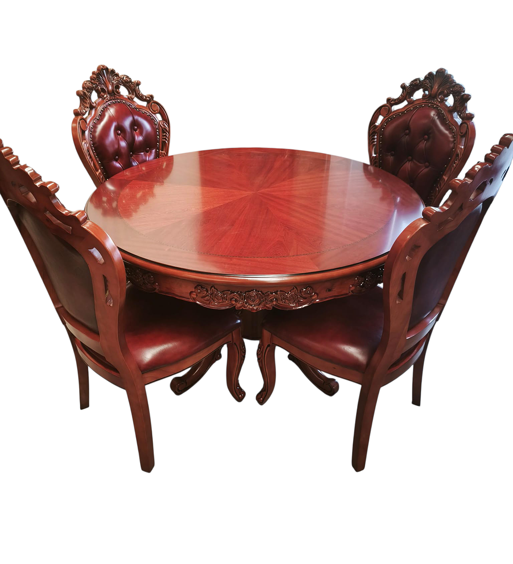 COMEDOR CIRCULAR ROBLE AMERICANO 4 SILLAS WASHINGTON