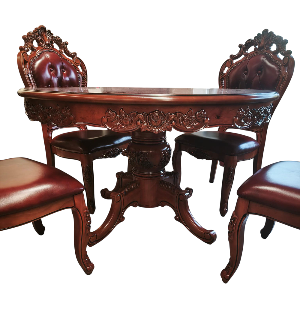 COMEDOR CIRCULAR ROBLE AMERICANO 4 SILLAS WASHINGTON