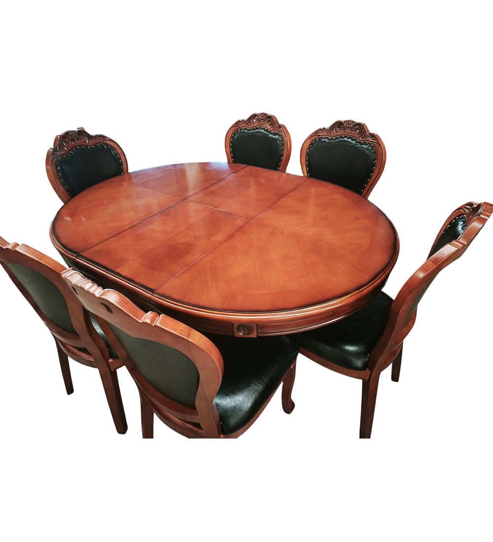 COMEDOR OVALADO  ROBLE AMERICANO 6 SILLAS PORTLAND