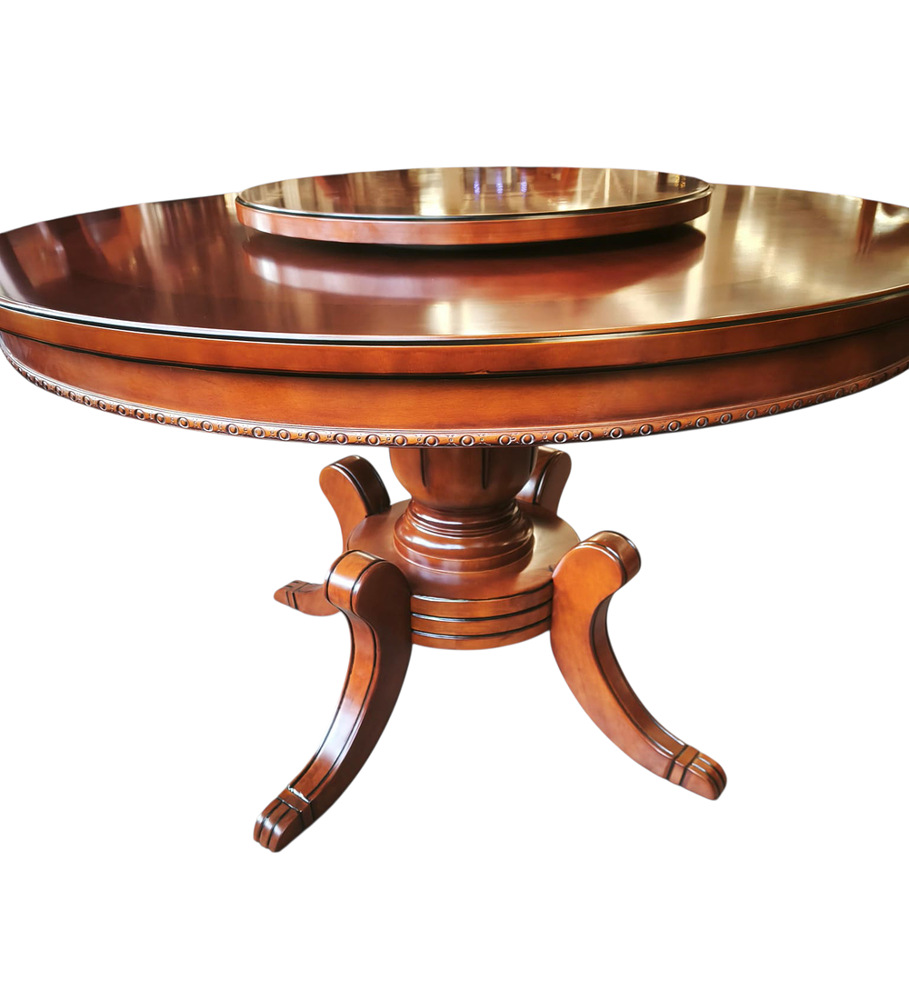 COMEDOR CIRCULAR ROBLE AMERICANO 4 SILLAS ALBERTA