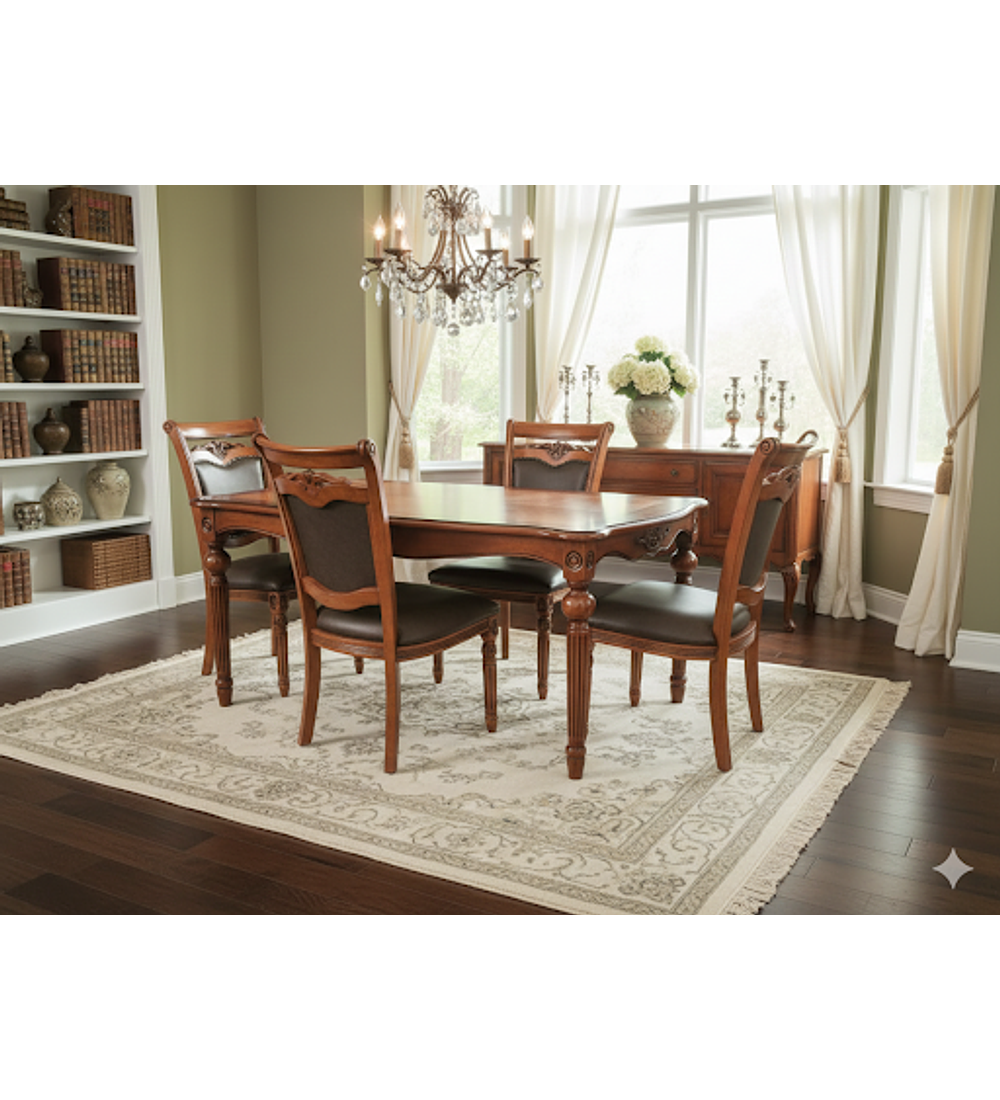 COMEDOR RECTANGULAR ROBLE AMERICANO 4 O 6 SILLAS OHIO