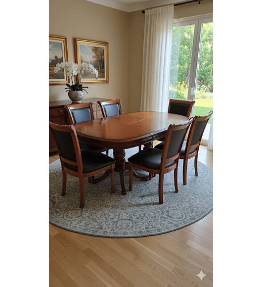 COMEDOR OVALADO ROBLE AMERICANO 4 O 6 SILLAS HOUSTON