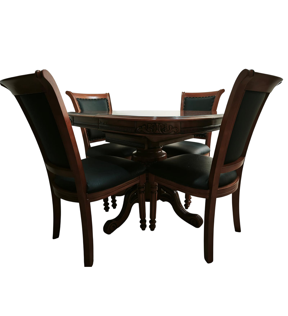 COMEDOR OVALADO ROBLE AMERICANO 4 O 6 SILLAS HOUSTON
