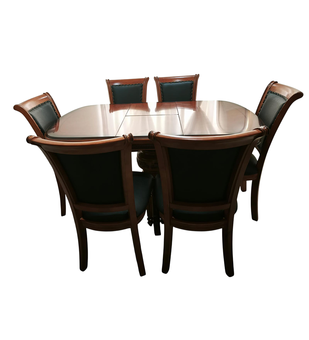 COMEDOR OVALADO ROBLE AMERICANO 4 O 6 SILLAS HOUSTON