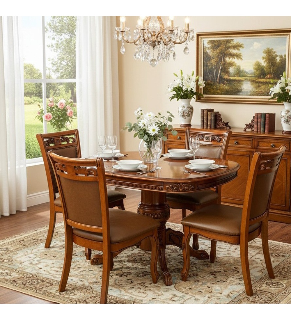 COMEDOR ROBLE AMERICANO 4 SILLAS GEORGIA
