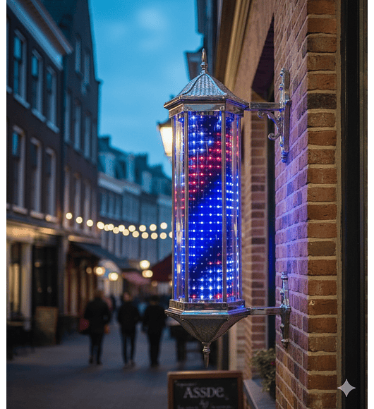 POSTE DE LUZ AZULADO PARA BARBERIA