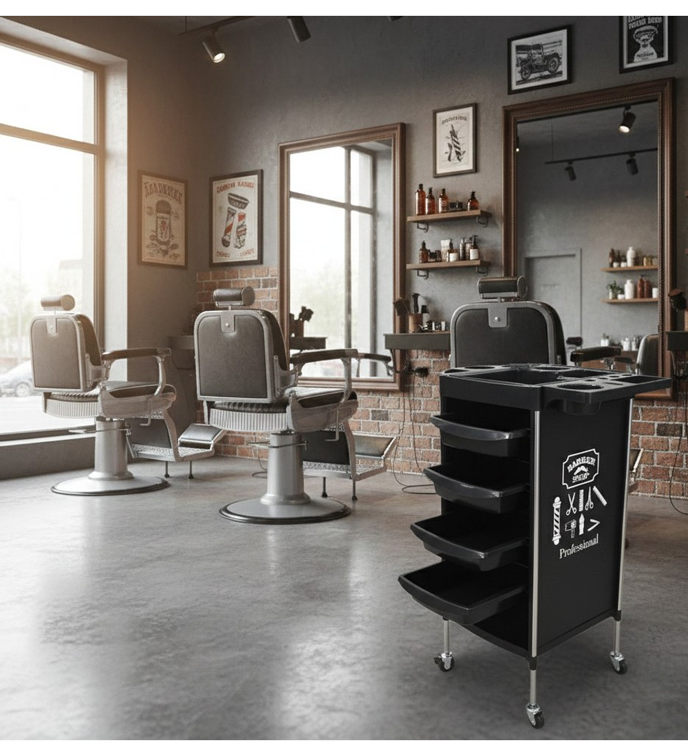 CARRO DE AYUDANTE DE PELUQUERÍA CON AUXILIARES 