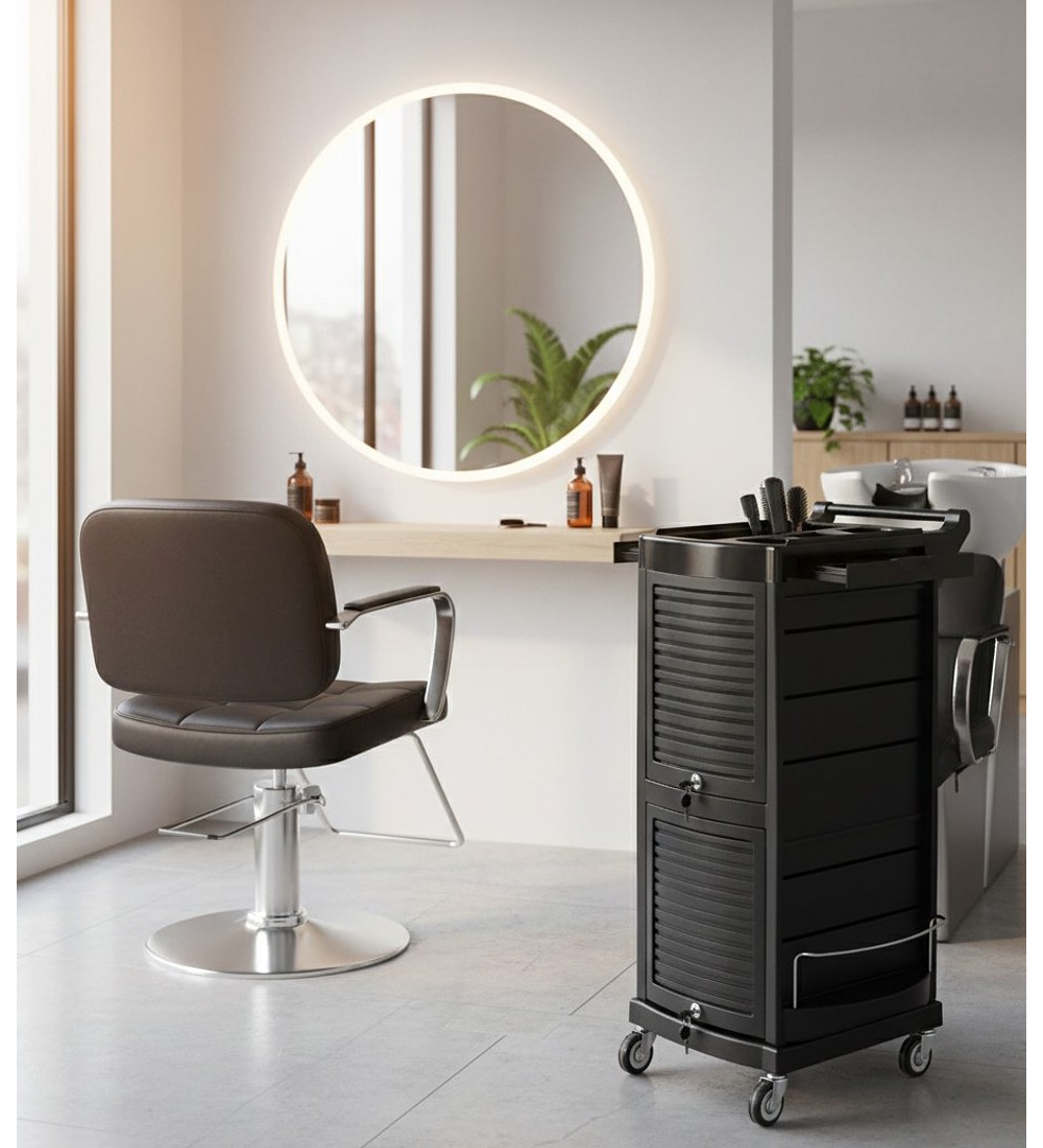 CARRO AYUDANTE DE PELUQUERIA DOBLE CERRADURA