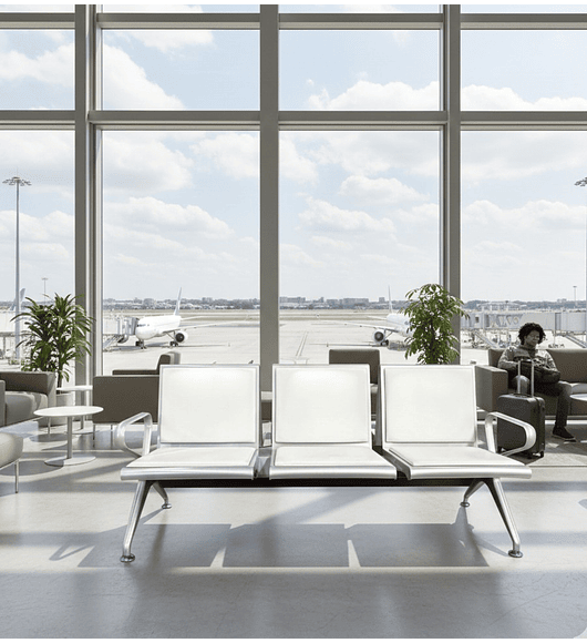 SILLA BANCA DE ESPERA ECOCUERO 3 PUESTOS BLANCO