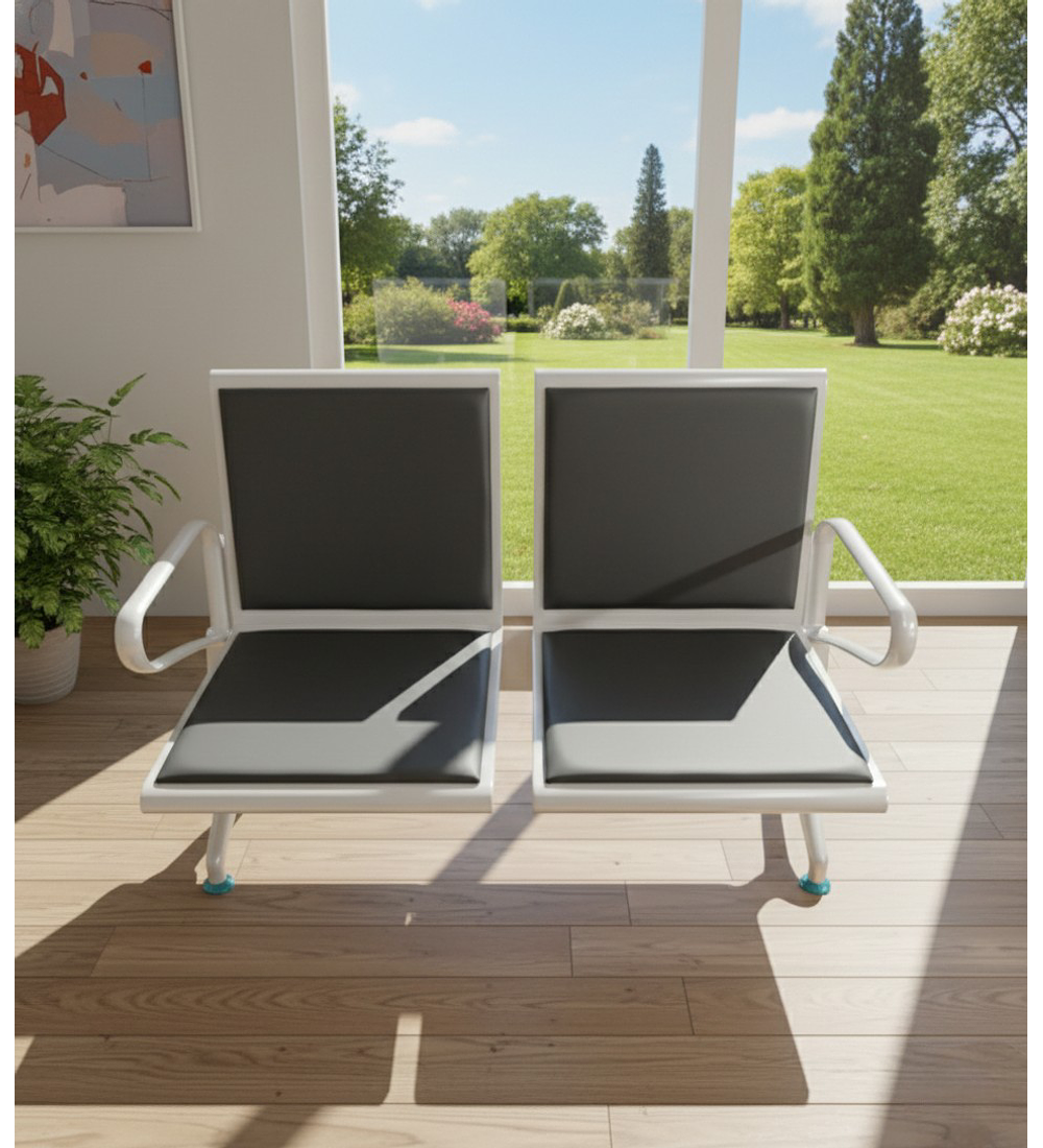 SILLA BANCA DE ESPERA ECOCUERO 2 PUESTOS 