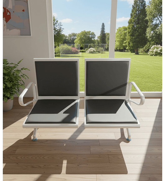 SILLA BANCA DE ESPERA ECOCUERO 2 PUESTOS 