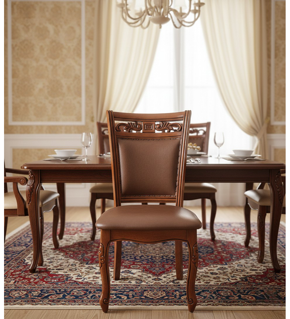 SILLA DE COMEDOR COLOR CAOBA