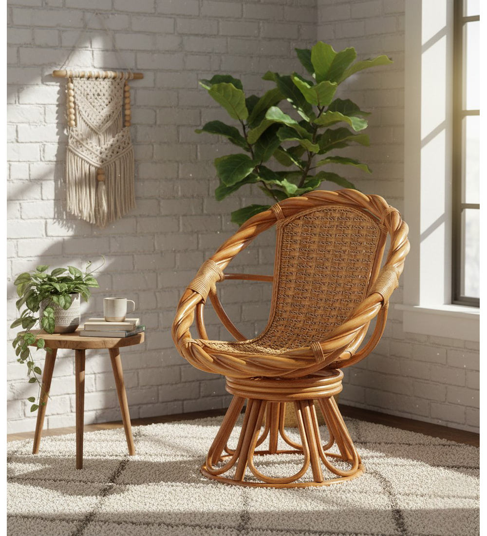 SILLA DE RATAN AMBAR