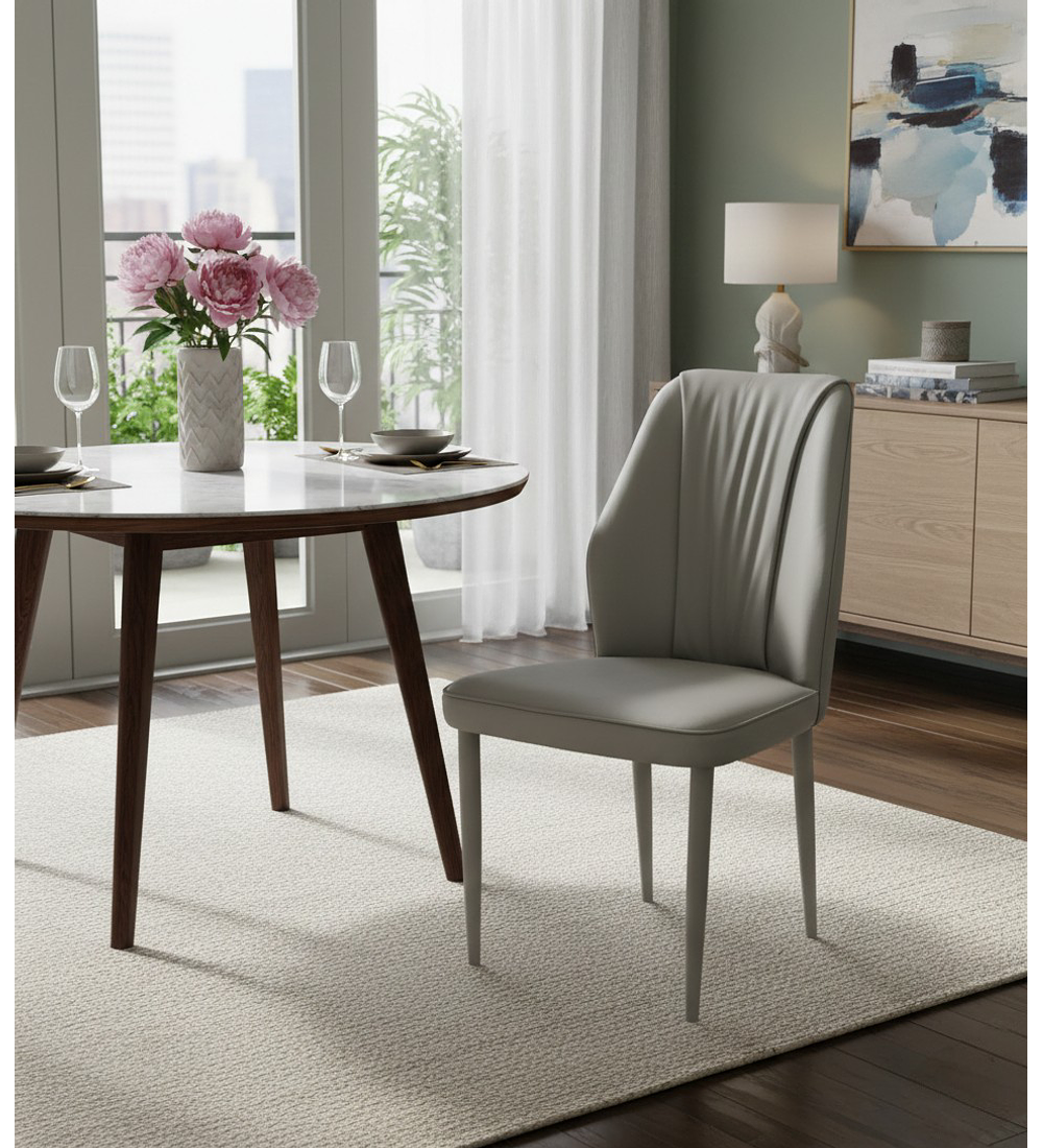 SILLA DE COMEDOR ERGONÓMICA BLANCA