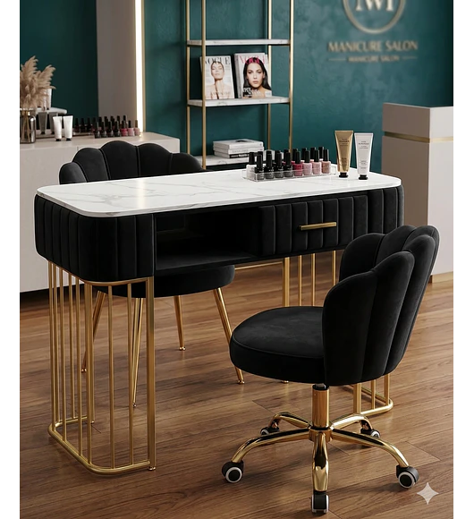 MESA DE MANICURE GOLD  - NEGRO