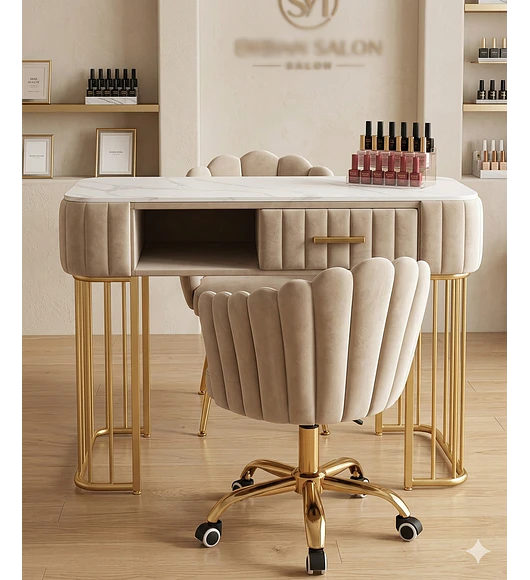 MESA DE MANICURE GOLD  - BEIGE