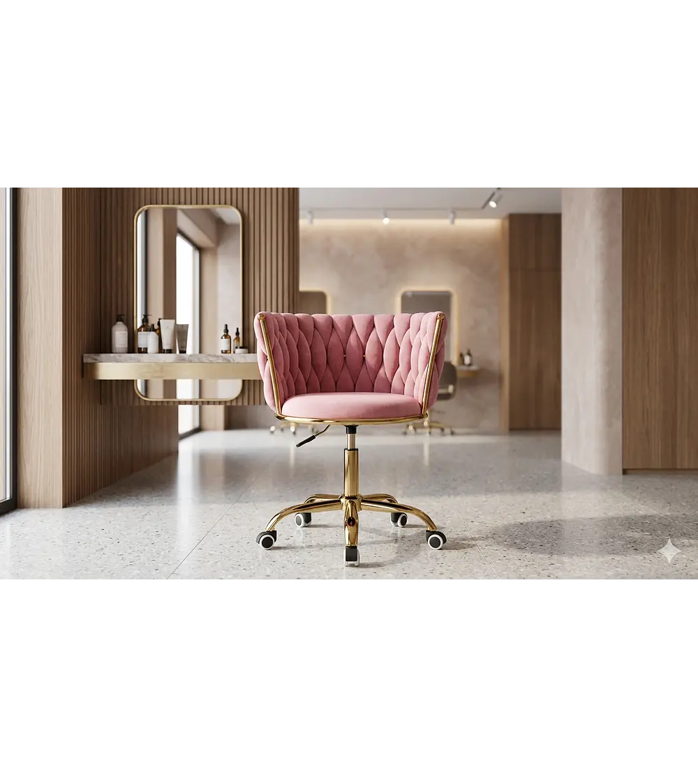 SILLA DE ESCRITORIO VELVET BASE DORADA