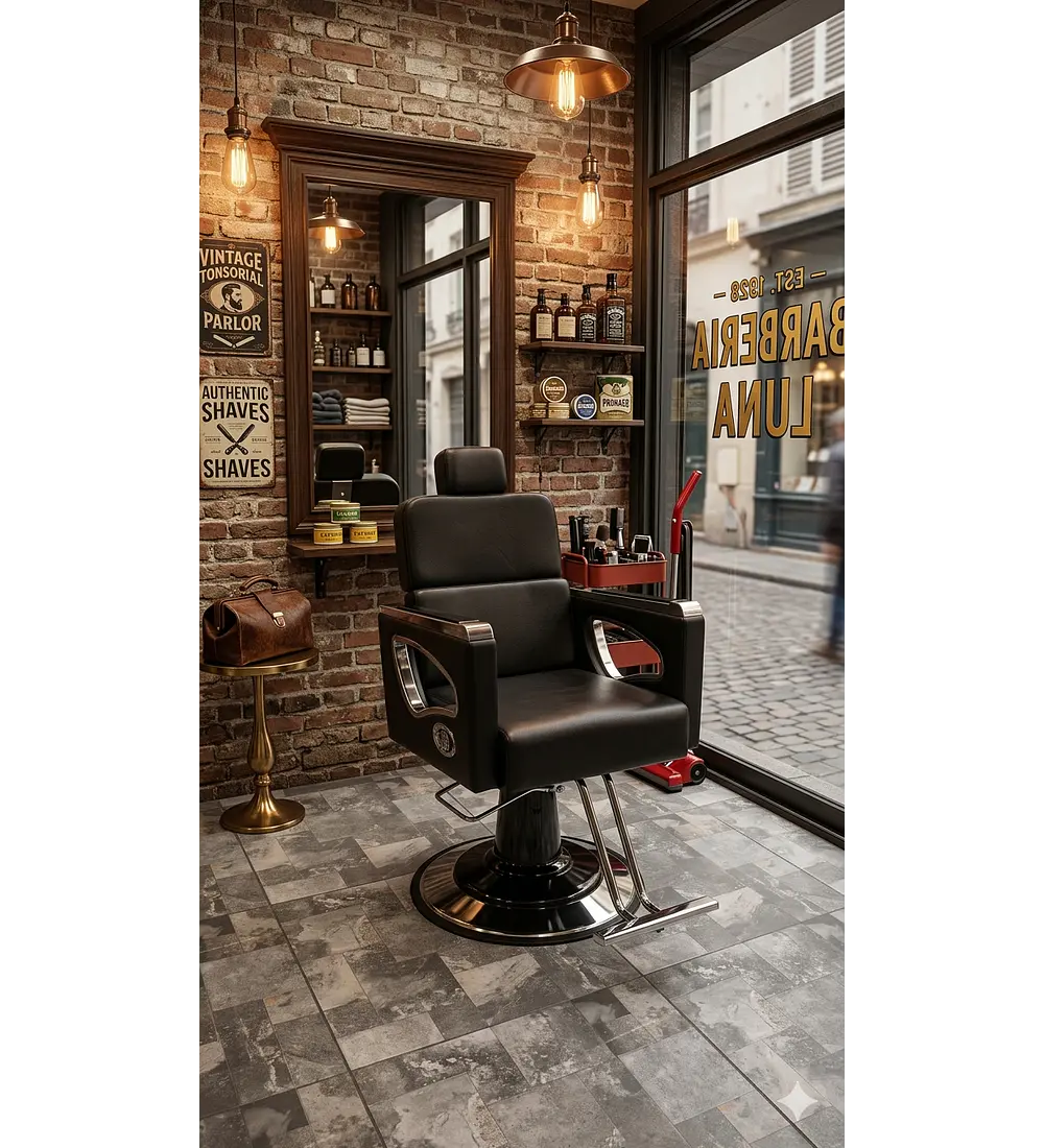 SILLA DE BARBERIA RECLINABLE EXCLUSIVE
