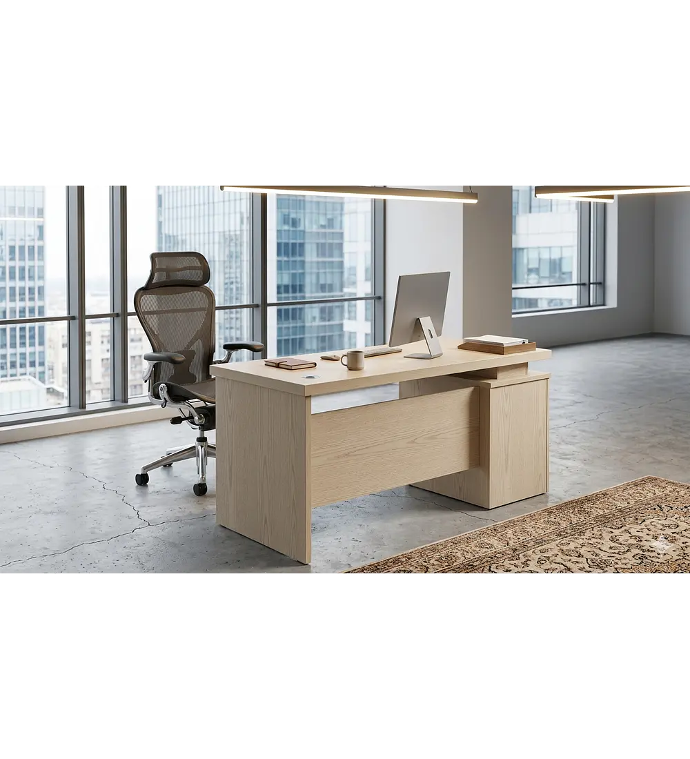 ESCRITORIO CON GAVETAS BEIGE D REINO
