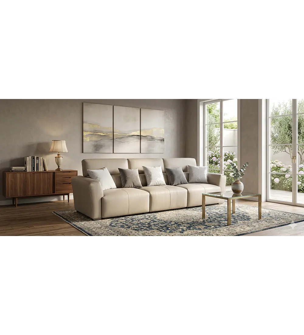 SOFA LOUIS DE CUERO 