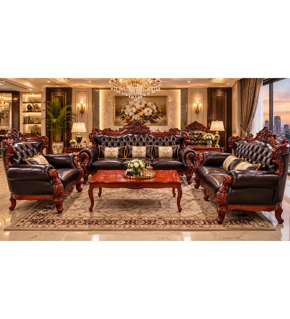 JUEGO DE LIVING DE MADERA IMPERIAL