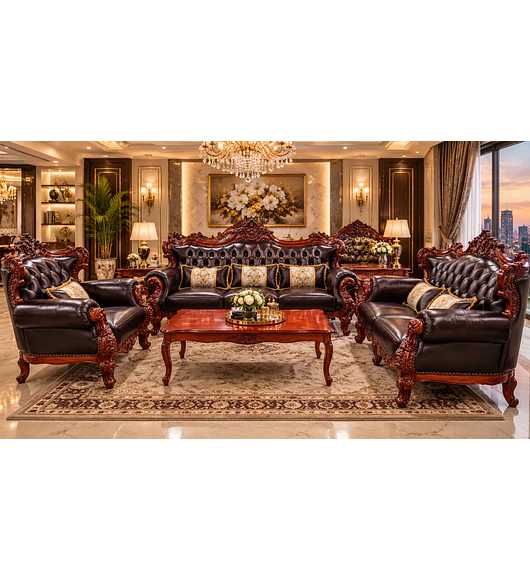 JUEGO DE LIVING DE MADERA IMPERIAL