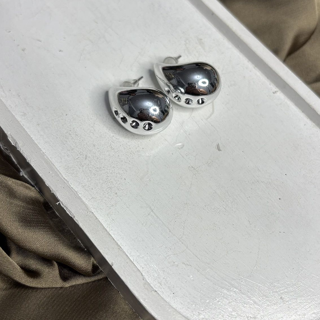 AROS GOTA BRILLOS PLATEADO 2