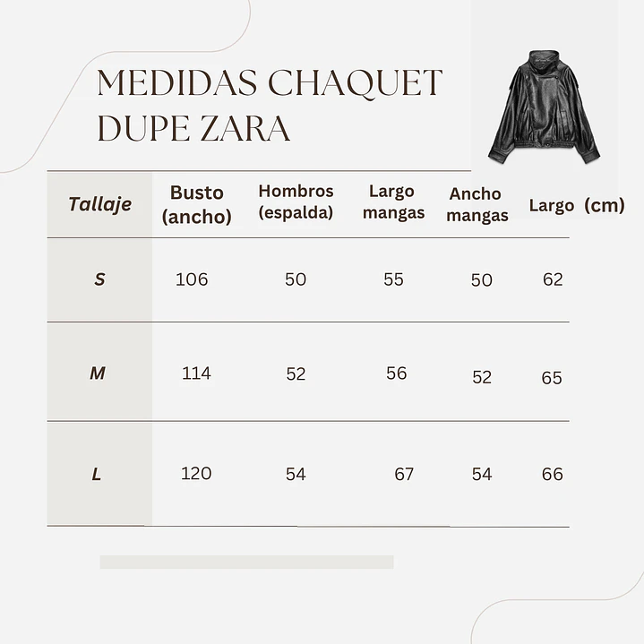 PREVENTA CHAQUETA VIRAL - DUPE ZARA 12